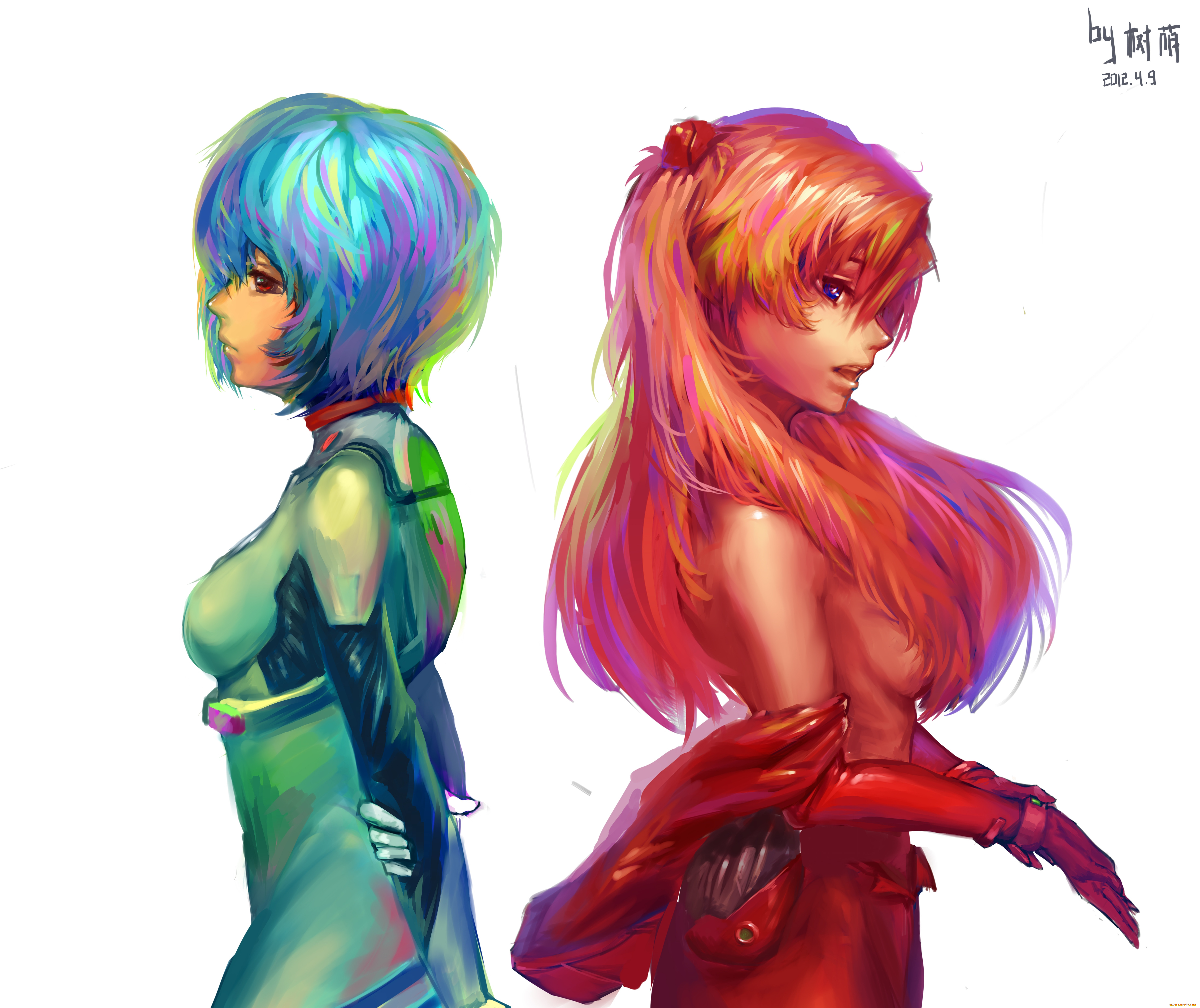 , evangelion, soryu, asuka, langley, neon, genesis